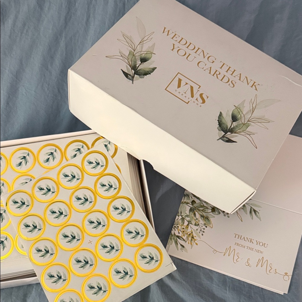 Wedding Thank You Cards with Stickers